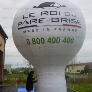 montgolfière gonflable 6m avec soufflerie intégrée le roi du bare brise