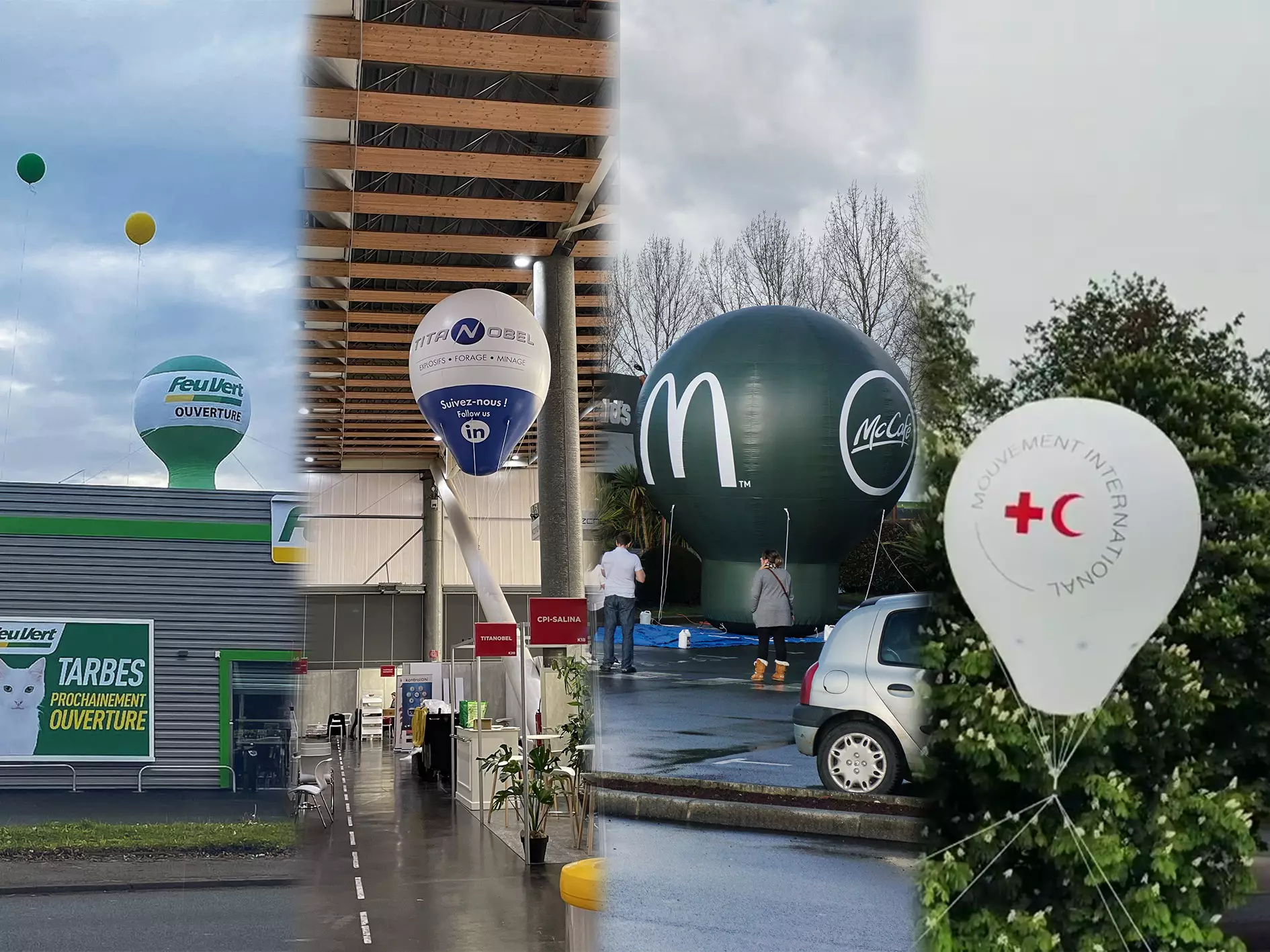 montage des 4 photos de montgolfiere correspondant à l'article